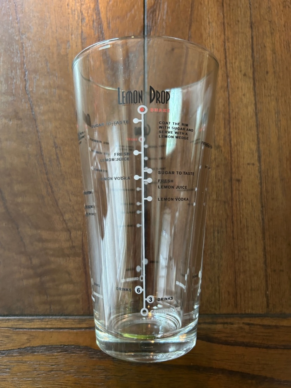 Libbey Duratuff Cocktail Recipe Mixer/Shaker Glass